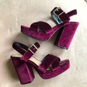 Velvet Platform Heels